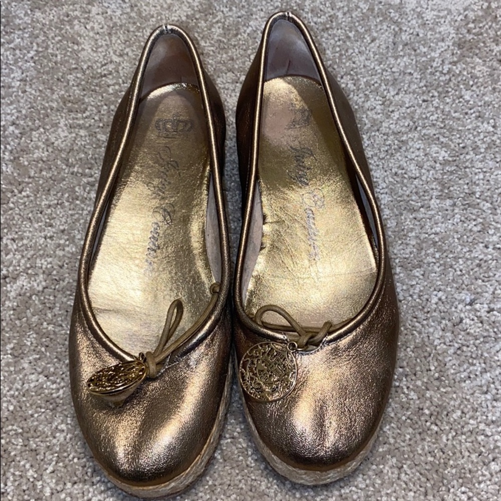 Gold Juicy Couture flats